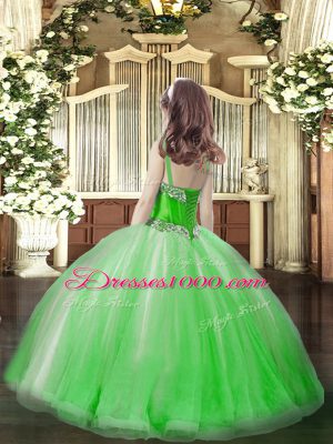 Evening Gowns Party and Quinceanera with Beading Straps Sleeveless Lace Up