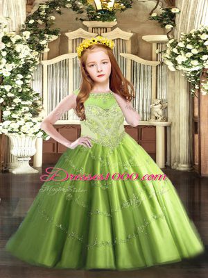 High End Little Girls Pageant Dress Party and Quinceanera with Beading and Appliques Scoop Sleeveless Zipper
