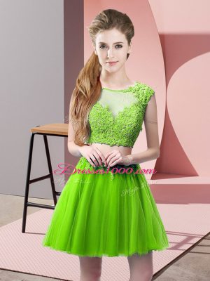 Tulle Sleeveless Mini Length Prom Gown and Appliques