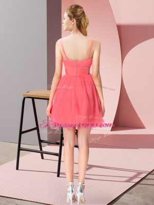 Adorable Beading and Hand Made Flower Prom Evening Gown Yellow Green Zipper Sleeveless Mini Length