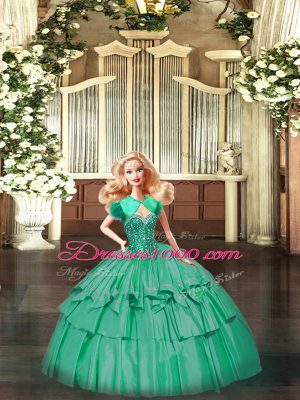 Captivating Sleeveless Beading and Ruffled Layers Lace Up Sweet 16 Dress