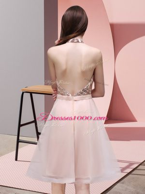 Nice Sleeveless Backless Mini Length Sequins Quinceanera Court of Honor Dress