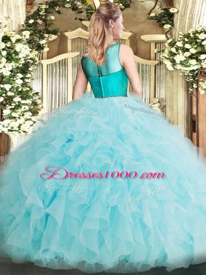 Floor Length Ball Gowns Sleeveless Lavender Quinceanera Gowns Zipper