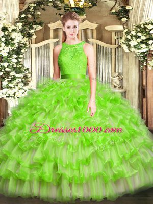 On Sale Organza Scoop Sleeveless Zipper Ruffled Layers Quinceanera Dresses in