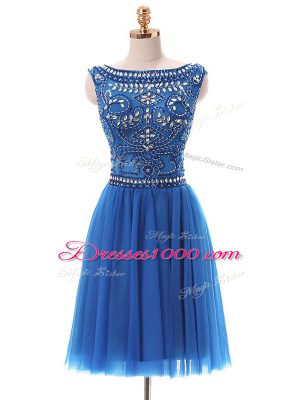 Luxury Tulle Sleeveless Mini Length Homecoming Dress and Beading