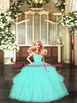 Floor Length Apple Green Quinceanera Dress Sweetheart Sleeveless Zipper