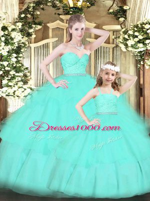 Floor Length Apple Green Quinceanera Dress Sweetheart Sleeveless Zipper