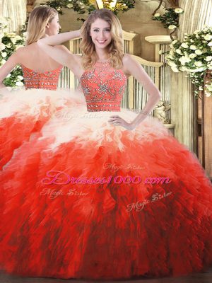 Custom Designed Floor Length Ball Gowns Sleeveless Multi-color Ball Gown Prom Dress Zipper