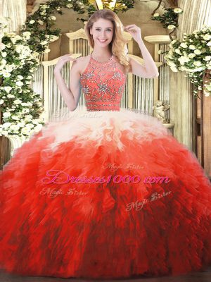 Custom Designed Floor Length Ball Gowns Sleeveless Multi-color Ball Gown Prom Dress Zipper