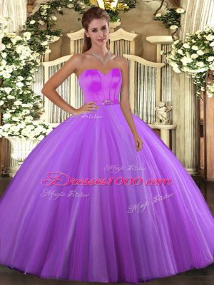 Customized Eggplant Purple Lace Up Ball Gown Prom Dress Beading Sleeveless Floor Length