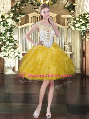 Sleeveless Zipper Floor Length Beading and Ruffles Sweet 16 Dress