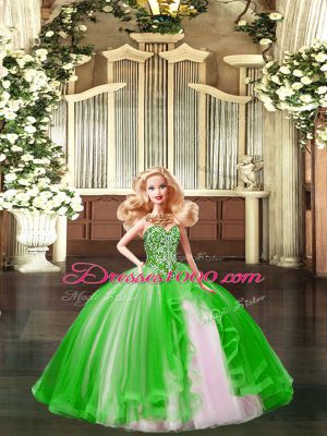 Amazing Green Sweetheart Neckline Beading Ball Gown Prom Dress Sleeveless Lace Up