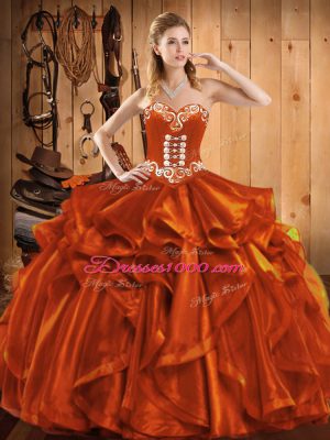 Hot Sale Sleeveless Embroidery Lace Up Sweet 16 Dresses