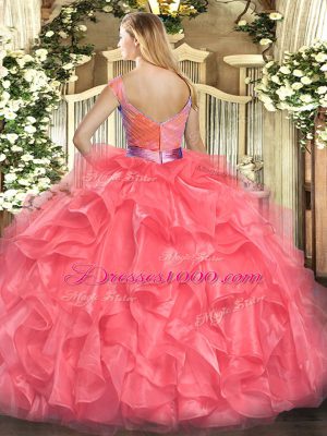 Lovely Green Zipper V-neck Beading and Ruffles Quinceanera Dress Tulle Sleeveless