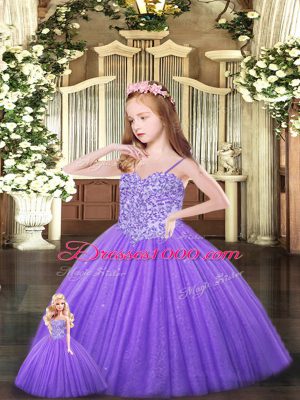 Inexpensive Eggplant Purple Sleeveless Tulle Lace Up Ball Gown Prom Dress for Military Ball and Sweet 16 and Quinceanera