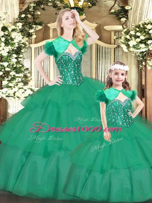 Traditional Floor Length Green Quinceanera Gowns Sweetheart Sleeveless Lace Up