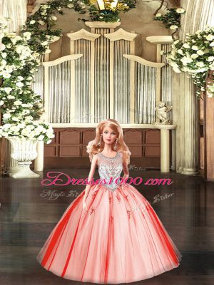 Chic Floor Length Ball Gowns Sleeveless Red 15 Quinceanera Dress Lace Up