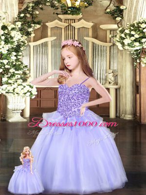 Deluxe Ball Gowns Sweet 16 Dresses Lavender Sweetheart Tulle Sleeveless Floor Length Lace Up