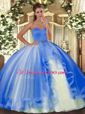 Smart Sweetheart Sleeveless Tulle Quinceanera Dress Beading Lace Up