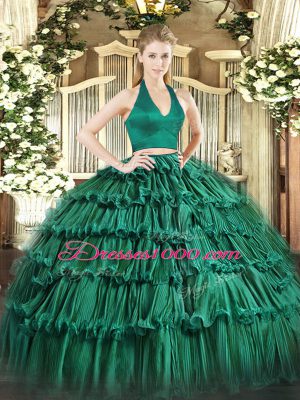 Adorable Sleeveless Zipper Floor Length Ruffled Layers Quinceanera Gowns