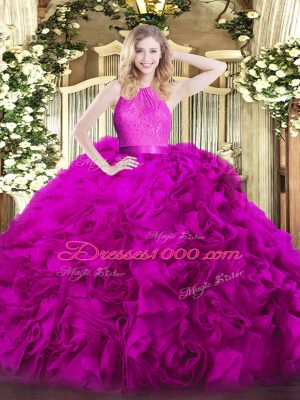Gorgeous Sleeveless Lace Zipper Quinceanera Gown