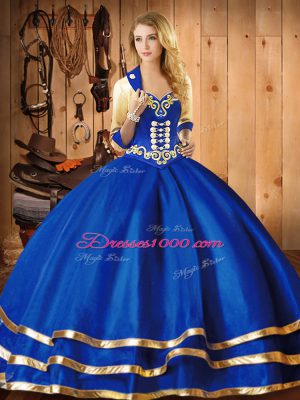 Admirable Floor Length Blue Sweet 16 Dresses Sweetheart Sleeveless Lace Up