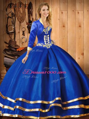Admirable Floor Length Blue Sweet 16 Dresses Sweetheart Sleeveless Lace Up