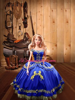 Sleeveless Lace Up Floor Length Beading and Embroidery Quinceanera Gown