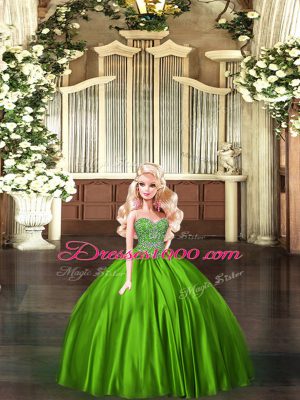Custom Fit Sleeveless Beading Lace Up Ball Gown Prom Dress