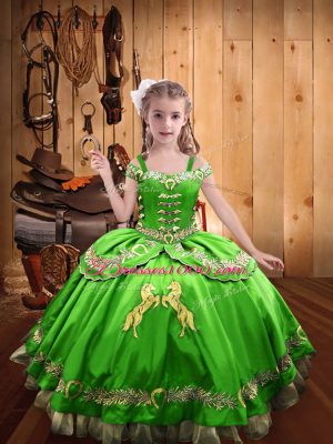 Latest Pageant Dress for Teens Sweet 16 and Quinceanera with Beading and Embroidery Off The Shoulder Sleeveless Lace Up