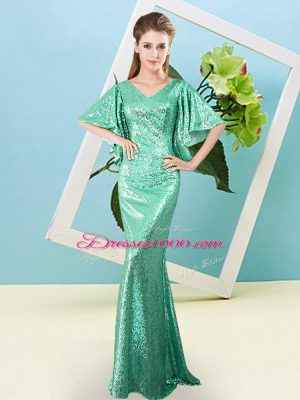 Designer Sequined Half Sleeves Floor Length and Sequins
