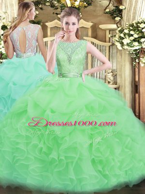 Free and Easy Ball Gowns Ball Gown Prom Dress Scoop Organza Sleeveless Floor Length Backless