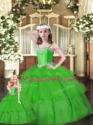 Organza Sleeveless Floor Length Quinceanera Dresses and Beading and Ruffled Layers