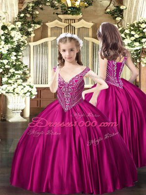 Red Ball Gowns Organza Straps Sleeveless Beading Floor Length Lace Up Quinceanera Dress