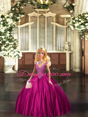 Red Ball Gowns Organza Straps Sleeveless Beading Floor Length Lace Up Quinceanera Dress