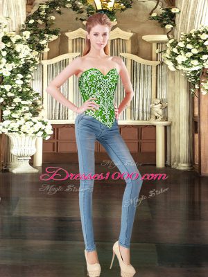 Comfortable Floor Length Ball Gowns Sleeveless Green Vestidos de Quinceanera Lace Up