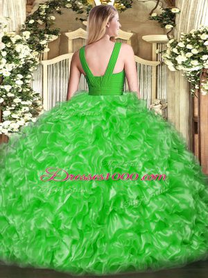 Sleeveless Ruffles Zipper Ball Gown Prom Dress