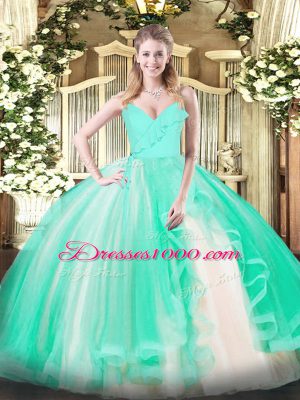 Sleeveless Ruffles Zipper Ball Gown Prom Dress