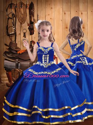 Organza Sleeveless Floor Length Vestidos de Quinceanera and Embroidery