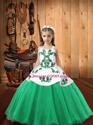 Gorgeous Sleeveless Embroidery Lace Up Juniors Party Dress
