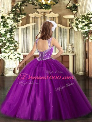 New Style Sleeveless Beading Lace Up Pageant Dress for Teens