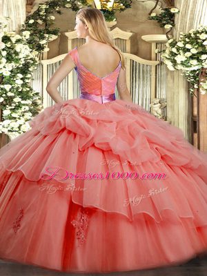 Yellow Green Organza Zipper V-neck Sleeveless Floor Length 15 Quinceanera Dress Ruffled Layers