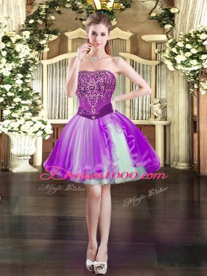 High Quality Sleeveless Beading Lace Up Dress for Prom