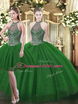 Sleeveless Beading Lace Up 15 Quinceanera Dress