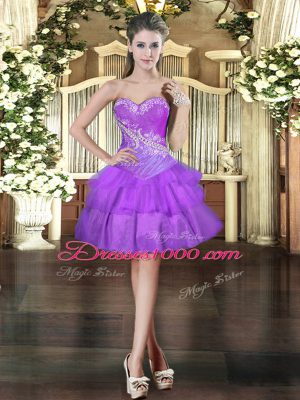 Floor Length Eggplant Purple Quinceanera Gown Sweetheart Sleeveless Lace Up