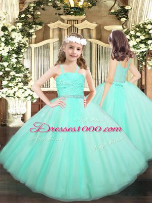 Apple Green Lace Up Sweetheart Beading and Lace Vestidos de Quinceanera Organza Sleeveless