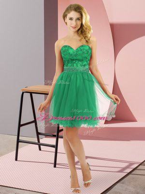 New Arrival Mini Length Turquoise Prom Evening Gown Sweetheart Sleeveless Zipper