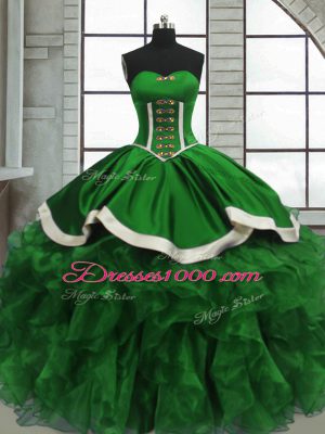 High End Sleeveless Lace Up Floor Length Beading and Ruffles Sweet 16 Dress