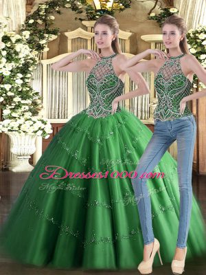 Super Floor Length Ball Gowns Sleeveless Green Quince Ball Gowns Lace Up