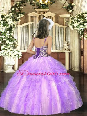 Yellow Green Sleeveless Tulle Lace Up Winning Pageant Gowns for Sweet 16 and Quinceanera